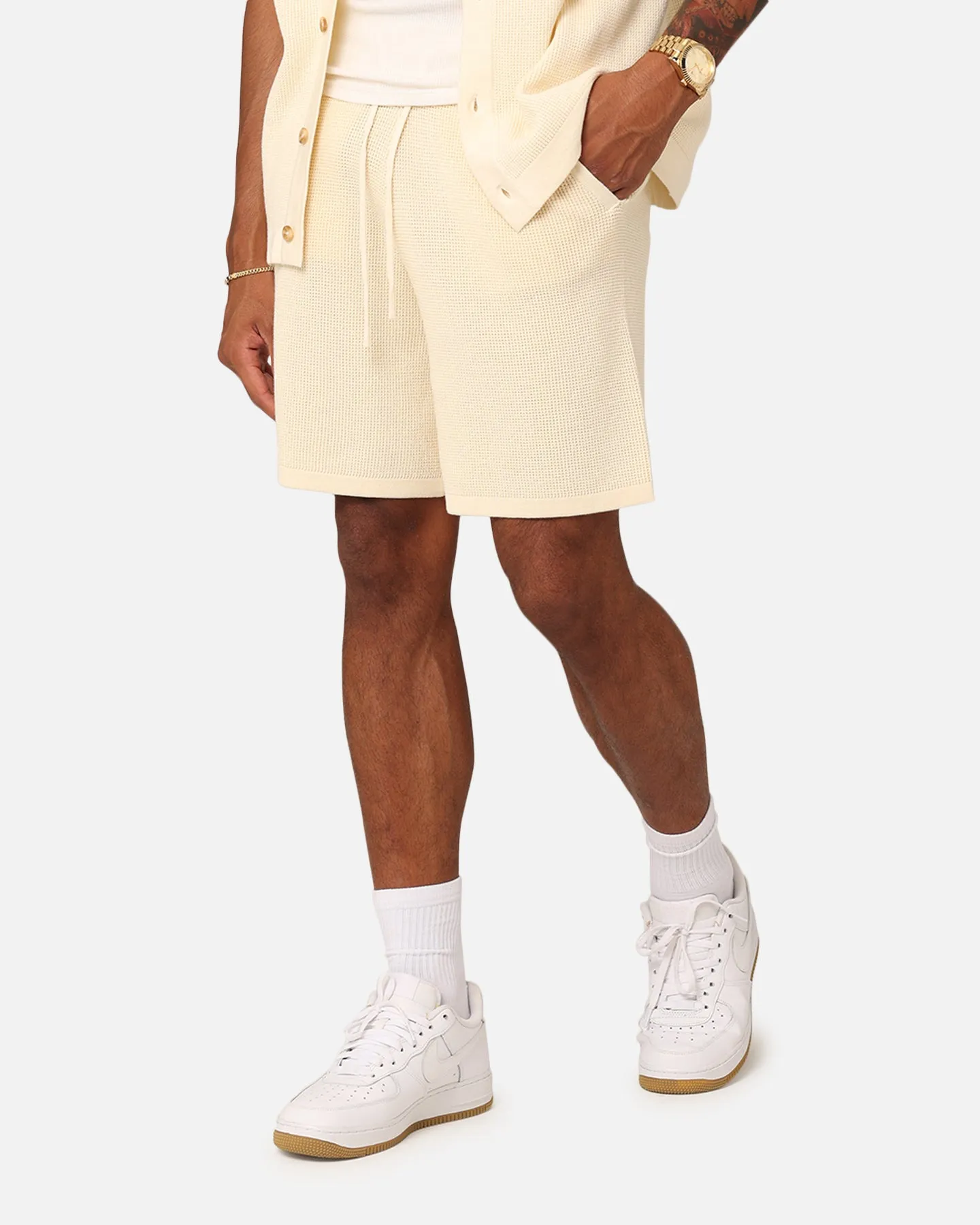 XXIII Zyair Knit Rib Shorts Cream
