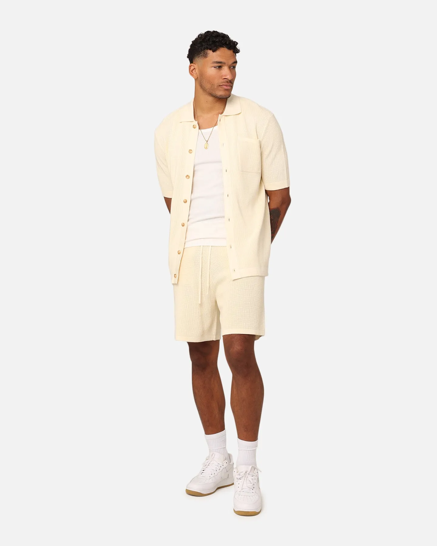 XXIII Zyair Knit Rib Shorts Cream