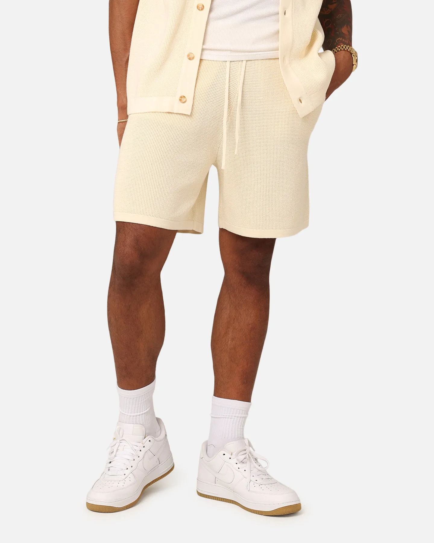 XXIII Zyair Knit Rib Shorts Cream